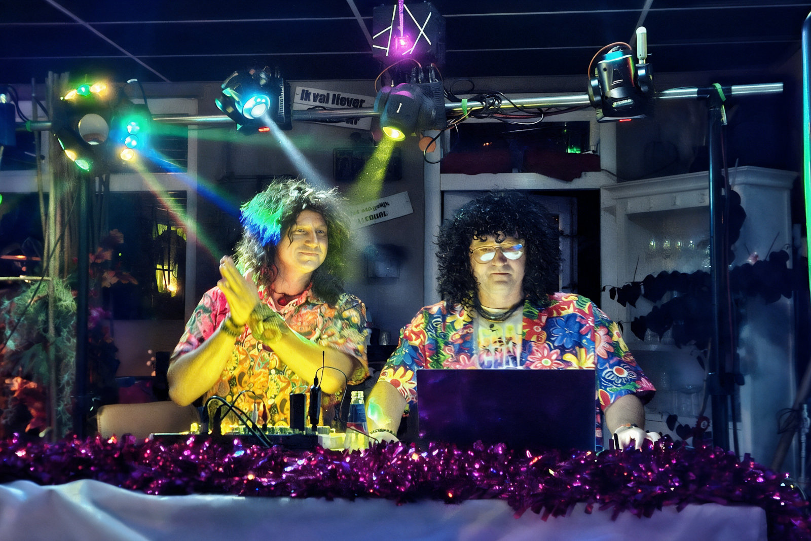 Sfeer tijdens een hippiefeest